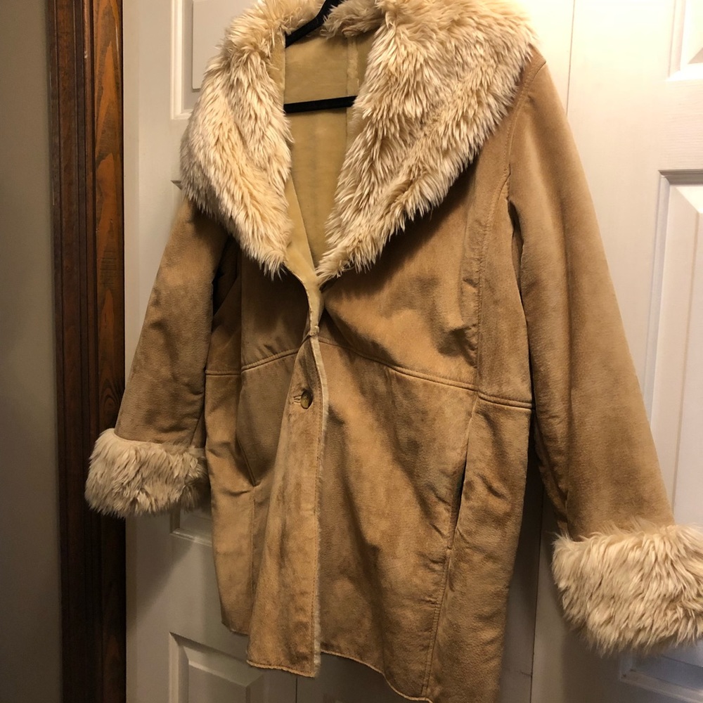 Camel suede warm coat from Wilson’s leather